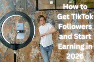 Person creating TikTok videos on a smartphone while tracking follower growth and earning opportunities in 2026.